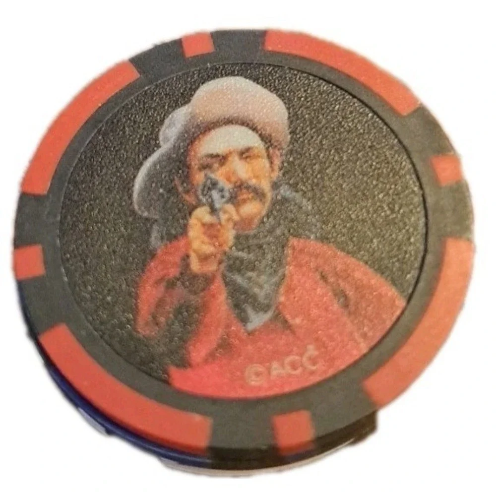 Lot of 32 Cowboy Wild Bill Old West Poker Chips Golf Ball Marker Party Favors